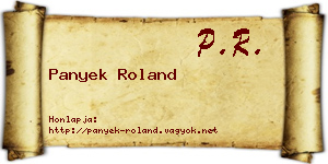 Panyek Roland névjegykártya